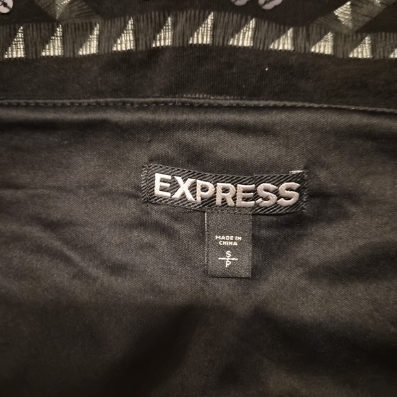 EXPRESS | Women's Black and Silver Sequin Geometric Mini Skirt - Picture 5 of 6